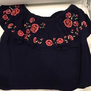 one shoulder floral top